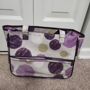 Stylish Purple and Green Women's Tote Toiletries Bag